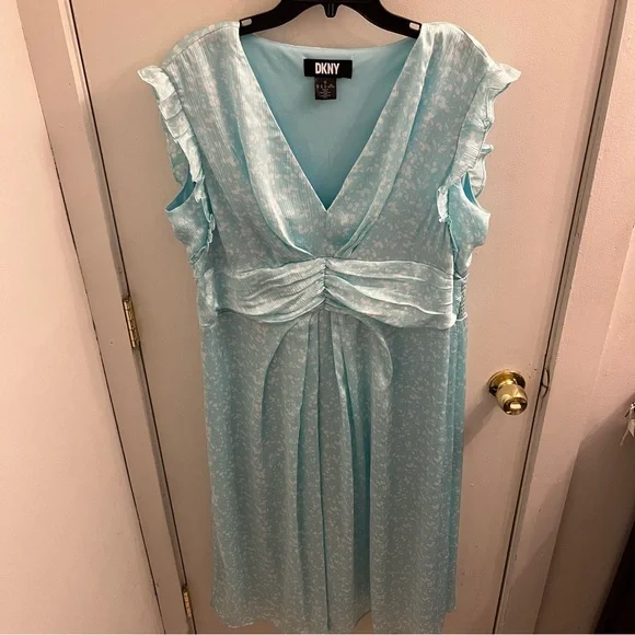 DKNY Printed Midi Dress Size 16 - Picture 3 of 7